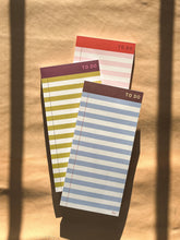 Load image into Gallery viewer, Striped To-Do List Pad / DL Size: Olive