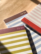 Load image into Gallery viewer, Striped To-Do List Pad / DL Size: Olive
